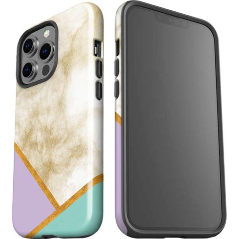 Angled Marble iPhone 15 Pro Impact Case